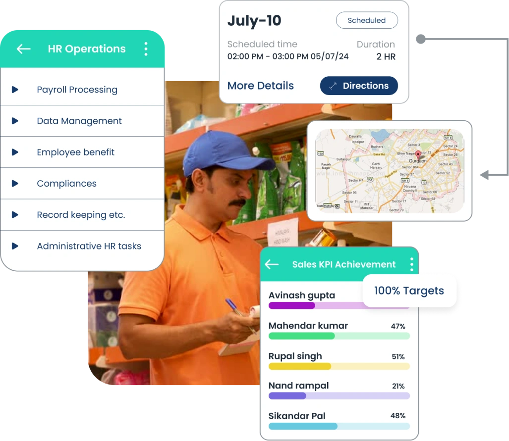 Sales force automation dashboard illustration