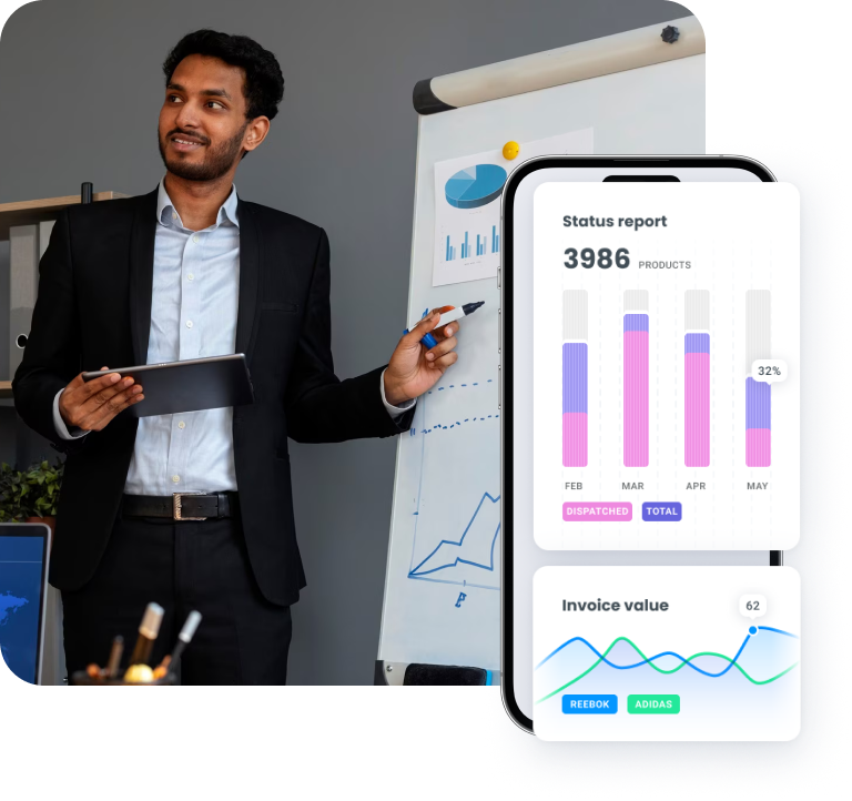 Loyalty technology platform and analytics illustration